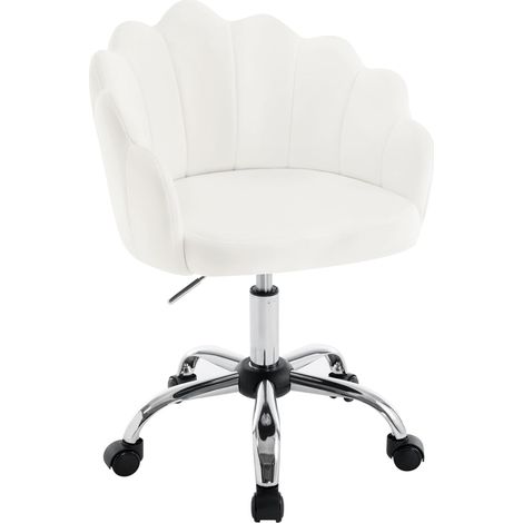 WOLTU Petal Back Scallop Chair-Cream White