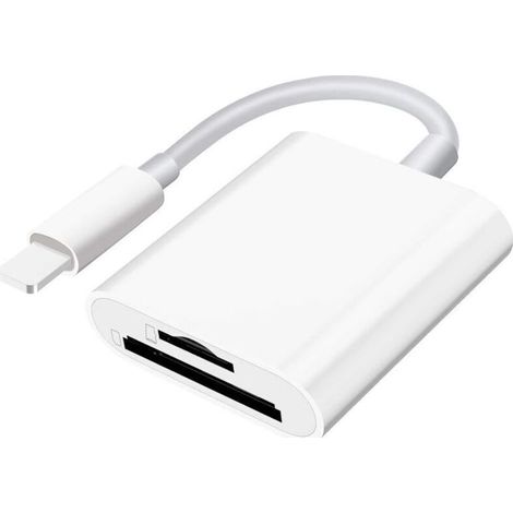 Lecteur de Carte SD/Micro SD pour Phone/Pad/Appareil Photo-Double Emplacement pour Carte SD et TF-Lecteur de Carte mémoire Portable (1/4)
