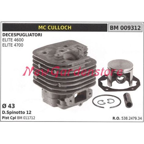 Cilindro pistone segmenti MC CULLOCH motore decespugliatore ELITE 4600 009312