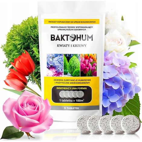 Compresse di acido umico Baktohum per fiori e arbusti con batteri del suolo Bacillus (1/5)