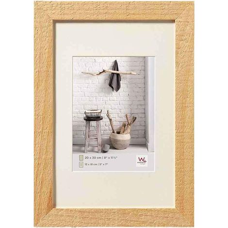 Cadre Photo Naturel 15 x 20 cm avec Passe-Partout, Cadre en Bois HO520H (1/3)