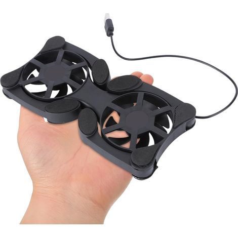 Ventilateur de Refroidissement USB Ordinateur Portable pour Pliable 2 Ventilateurs, Abs Noir, Faible Consommation, Format Portable pour Usage Mobile (1/5)
