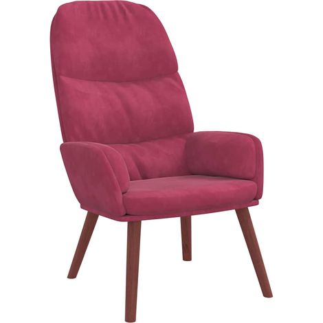 vidaXL Sedia Relax Rosso Vino in Velluto (1/5)