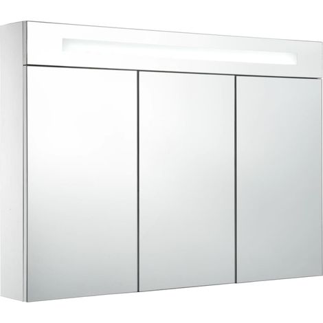 Mueble de baño con espejo LED 88x13x62 cm vidaXL (1/5)