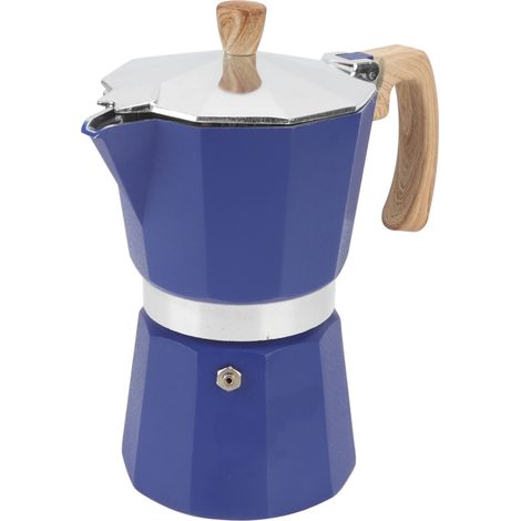 Cafetière italienne en aluminium octogonale 6 tasses 300ml bleu - Moka pot pour café maison bureau (1/5)