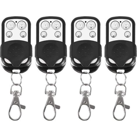 Fydun 4 Pcs Électrique sans Fil Clonage Télécommande Fob 433 MHz Système D'alarme Universel Porte Ouvre-Porte De Garage 4 Canaux 4 Bouton Porte-clés Anti-vol IC 222660 / S5211 / 1527/2262télécommande (1/5)