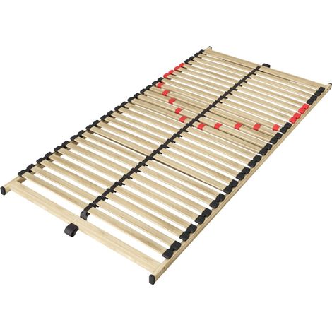 Sommier ZITTARO – 28 Latten – 90x190 cm – Ausführung Eiche und Schwarz – Dauerhafter Komfort und praktisches Format