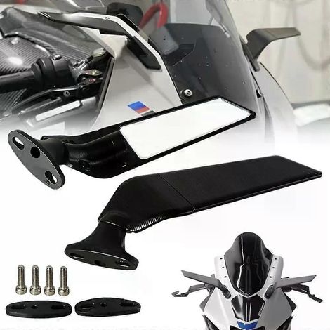 Verstellbarer, drehbarer Motorrad-Seitenspiegel mit Windabweiser für Honda CBR650R, Kawasaki Ninja, Suzuki GSXR 600/750, Yamaha Ducati JXLGV (1/5)