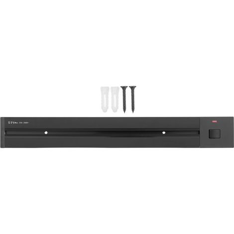 SJLERST Prise encastrée pour rail, 60 cm Cuisine, salon, bureau à domicile Multiprise encastrée dissimulée Noir