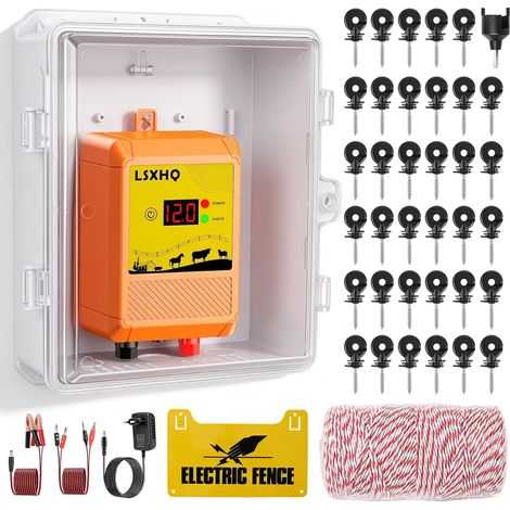 Clôture Électrique 10 km Pour Bétail Et Animaux, Électrificateur 12 kV 2.0 J Avec Câble De Clôture 200 m (1/5)