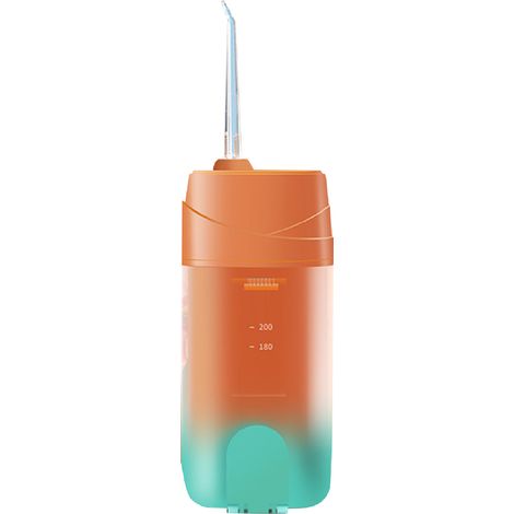 Irrigateur dentaire électrique sans fil orange 200ML IPX7 étanche – nettoyeur buccal 3 modes pour dents propres (1/5)
