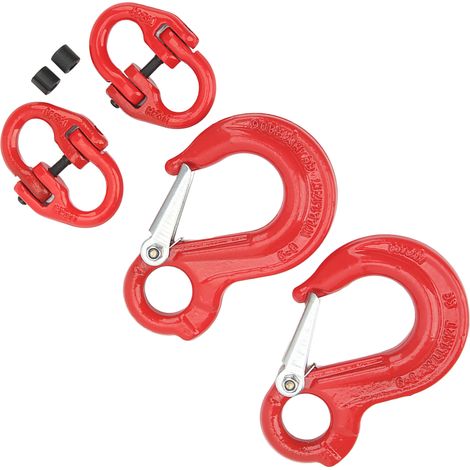 Hebebänder mit Haken und Öse, 1,12 t, für schwere Lasten, Kettenverbindung für Anhänger, Hammer, Verriegelungsmechanismus, 2er-Set (1/5)