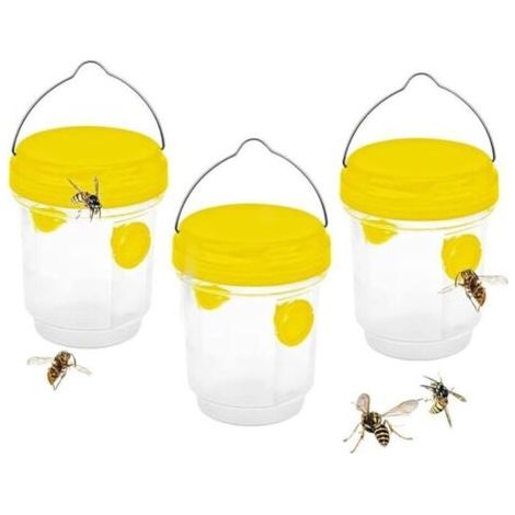 Piege Frelon Asiatique,Piege A Guepes Et Frelons Exterieur À Suspendre,Kit Piege A Frelon pour Bouteille Plastique Interieur, Piege Moustique, Mouche, Moucheron ,3PC (1/4)