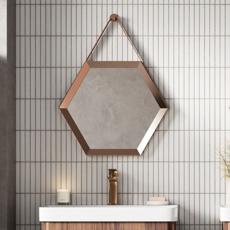 Signature Pietro Hexagonal Bathroom Mirror 433mm H x 500mm W - Bronze (1/5)
