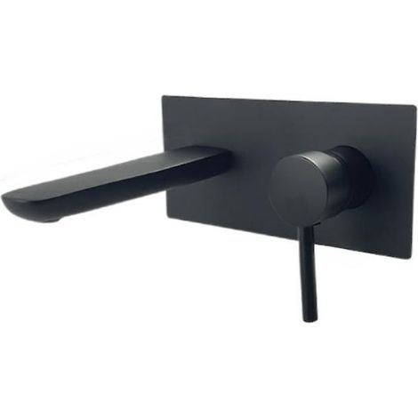 robinet De Lavabo, Robinet Encastr Chaud Et Froid Entirement En Cuivre, Noir (1/5)