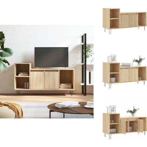 Meuble TV Chêne sonoma 100x35x55 cm Bois d'ingénierie - Meubles Tv - Meuble Tv - Support Tv - Unité Tv - Meuble Salle Séjour (1/5)