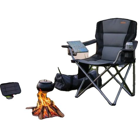 Silla de camping, acero inoxidable, diseño portátil, verde militar (1/2)