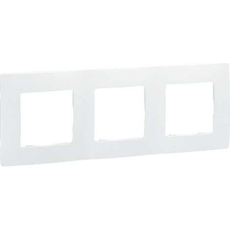 Plaque Interrupteur - Lot de 1 - Acier Inoxydable - 3 Entrées - Blanc Brillant - Intérieur Résidentiel (1/2)