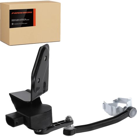 Sensore di altezza per controllo del livello, compatibile con AUDI A4, SEAT Exeo, installazione anteriore, 4 contatti di collegamento, include staffa e asta di collegamento. (1/5)