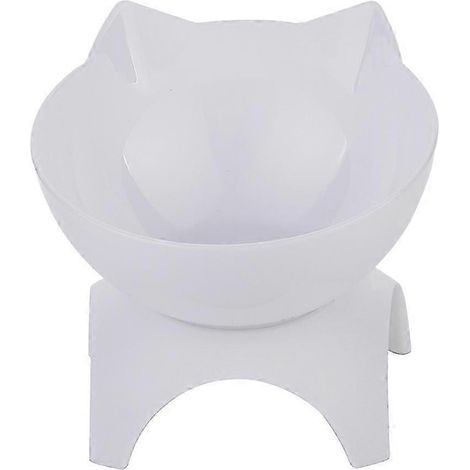 Gamelles surélevées pour chats et chiens, 15 récipients alimentaires inclinés et surélevés, gamelles individuelles-White (1/5)