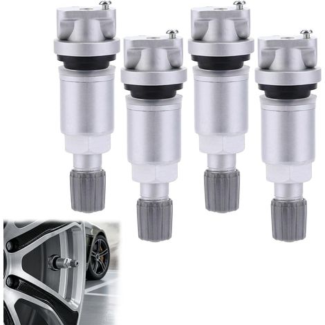 4 Pièces Valve Capteur de Pression Pneu, Valve Tpms, Kit de Réparation Métal avec Vis Inox, Compatible avec 207 307 407 607 807 C4 C5 C6 C8 (1/5)