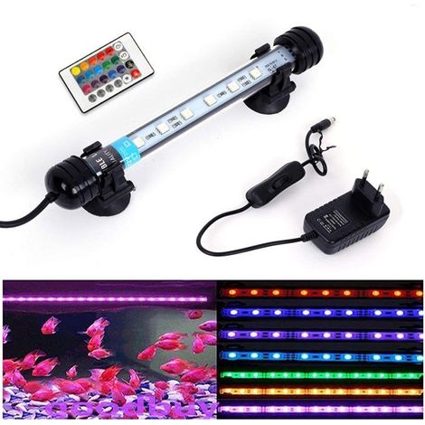 Lampe LED pour aquarium 19 cm, éclairage sous-marin, éclairage supérieur, couvercle étanche IP68, lampe LED, prise UE pour aquarium (1/4)