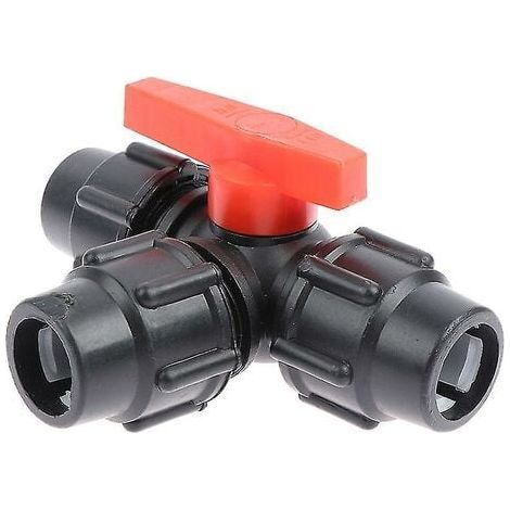 1 Stück nützliches PE-Dreiwege-Schnellverbindungs-Rohrventil – A8 (schwarz, 32 mm)