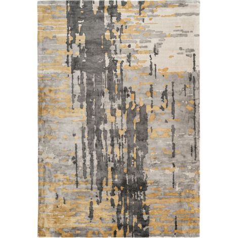 Tapis Rétro Motif Imprimé "Sinai II" Gris & Bleu 120 x 170 cm (1/2)