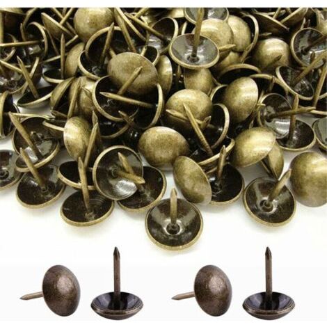 500 Pièces Clous de Tapissier, Robuste 17X11 MM Bronze Clous Tapissier Décoratifs Clou Rétro DIY Clous d'Ameublement pour Meubles Canapés Fauteuils Lits Chaises Vintage Decoratif (1/5)
