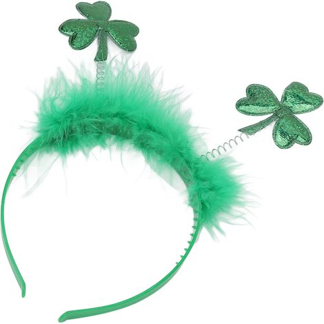 Serre-tête Trèfle en Plastique Léger Vert, Bandeau à Plumes pour Femme, Accessoire Coiffure DIY, Lot de 1, Taille Unique (1/5)
