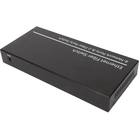 Commutateur Fibre Optique 2 Ports SFP + 8 Ports Gigabit RJ45, Alimentation 100-240V, Plug-and-Play pour Réseaux Longue Distance (1/5)