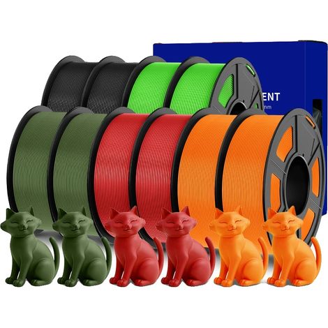 Filamento per stampa 3D, materiale PETG, resistenza migliorata, 2BK2GN2OG2RD2OR (1/2)