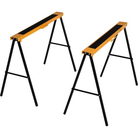 Arbeits Bock, Sägepferd, Unterstellbock, Klappbar, Rutschfest, Stahl, Orange, Schwarz, 99,5 X 50 X 78 Cm, Belastbarkeit 125 Kg