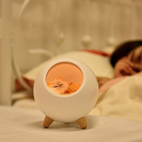 Veilleuse - Chat - LED Rechargeable USB - 1200 mAh - Pour Chambre Enfant - 1 Pièce (1/5)