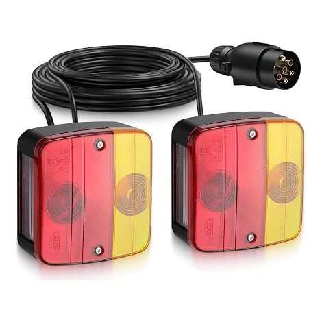 Feu Arrière de Remorque, Ampoules de Feu Arrière 11 avec 7.5m Câble 7 Pin Connecteur Câble de Feux Remorque 12V Feux Halogènes avec Vis (1/5)