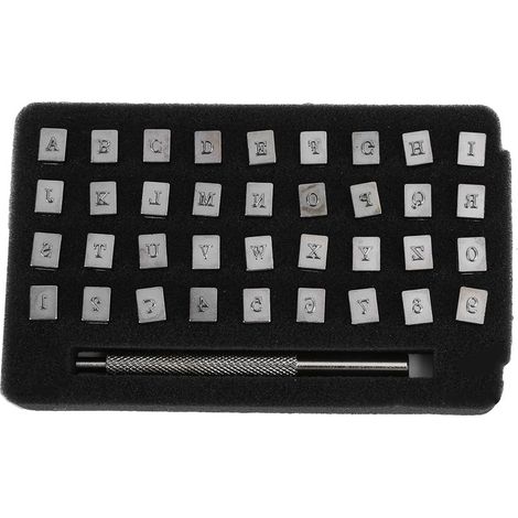 36 Pièces Poinçon Métal 3mm Alphabet Marqueur Gravure Cuir Outil Artisanat (1/5)