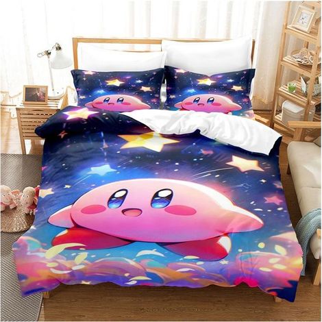 3 Pièces Housse de CouetteHousse de Couette 150x200cm +2 Taies d'oreiller 65x65cm en Microfibre Super Douce Dessin Animé 1 (1/5)