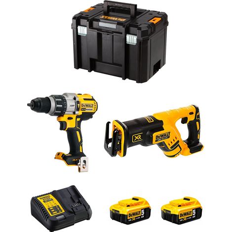 DeWALT Kit DWK218 (DCD996 + DCS367 + 2 x 5,0 Ah + DCB115 + TSTAK VI) (1/5)