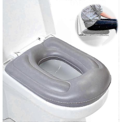 Siège de toilette gonflable réglable en hauteur pour les seniors et les personnes âgées - (1/4)