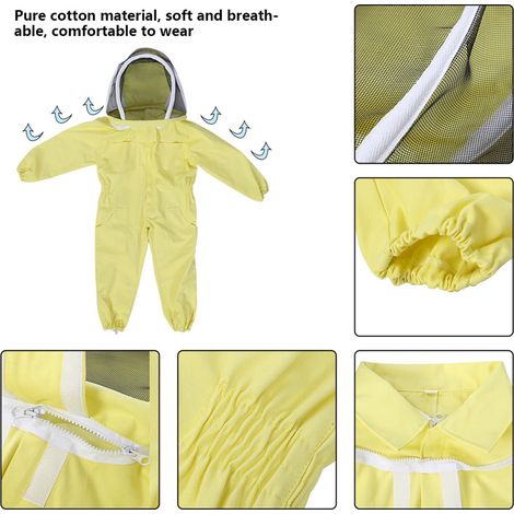 Professioneller Imkerschutzanzug für Kinder, stichfester Anzug für Bienenhausbesuche, Overall Größe M (1/5)