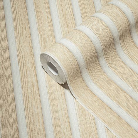 A.S. Creation PintWalls II 391097 Vliestapete 10.05 x 0.53 m Beige Streifentapete Holzoptik (1/5)