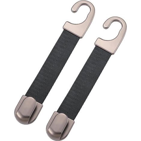 Set di 2 ganci universali in pelle per auto, multifunzionali. Adatti per manubri auto. Ideali anche per borse e shopper. (1/5)