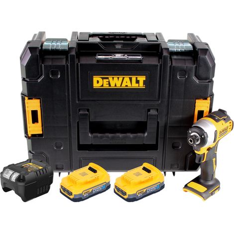 DeWalt DCF 809 E2T Clé à choc sans fil 18 V 190 Nm 1/4'' Brushless + 2x Powerstack batterie 1,7 Ah + chargeur + TSTAK (1/5)