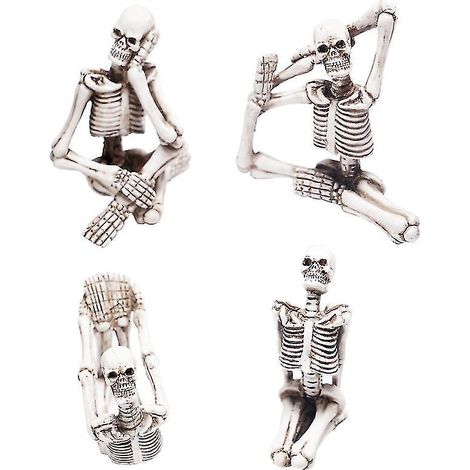 4-teiliges Skelett-Ornament für Halloween-Dekorationen