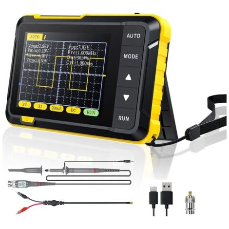 Oscilloscope portatif, oscilloscope 400V 200 kHz 2,5 MS/s oscilloscope à taux d'échantillonnage en temps réel avec fonction de mise à niveau OTA, instrument d'oscilloscope de transport (1/5)