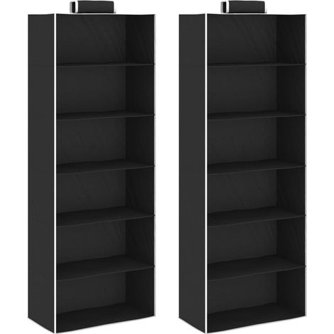 Lot de 2 Étagères suspendues de rangement 6 niveaux,Organisateur de garde-robe Tissu - DH27720 (1/5)