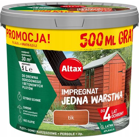 Altax impregnación para madera y hormigón tik 5 l protector 1 unidad.