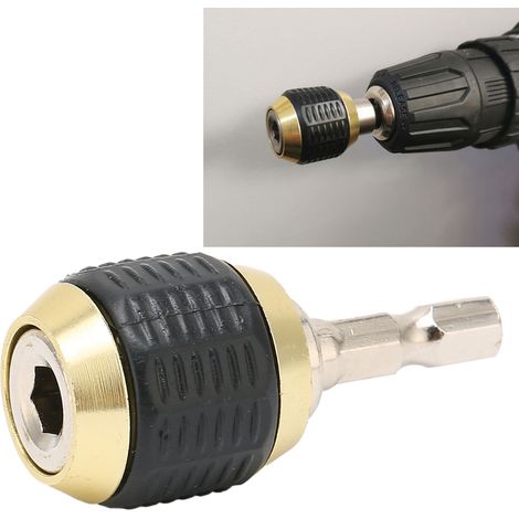 Adaptateur de tournevis hexagonal à percussion pour mandrin de perceuse escamotable, outil de perçage hexagonal 1/4 pour perceuses électriques (1/5)