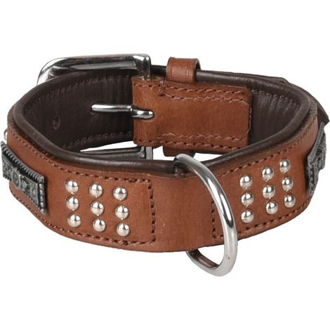 Collier Cuir SEDONA brun taille S 26-31 cm pour chien. - Flamingo