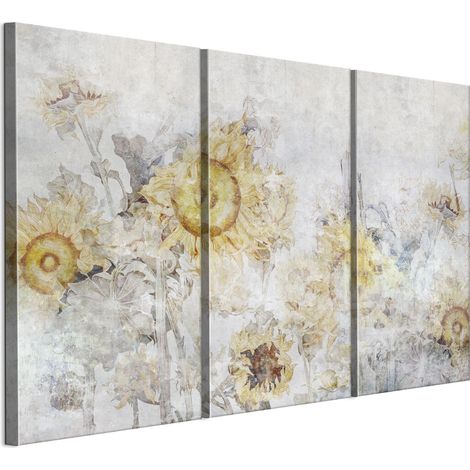 Cuadro sobre lienzo italiano de 90 x 60 cm, tríptico - estilo industrial - naturaleza Cuadro sobre lienzo italiano de 120 x 80 cm, tríptico - estilo industrial - naturaleza